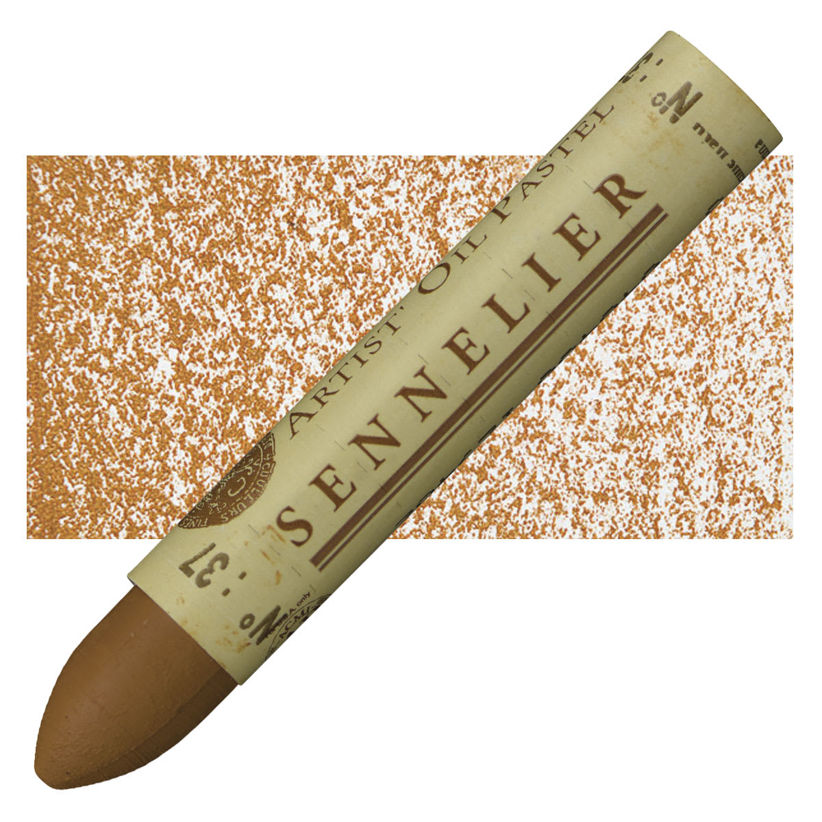 Sennelier Oil Pastel - Raw Sienna oil pastel and swatch