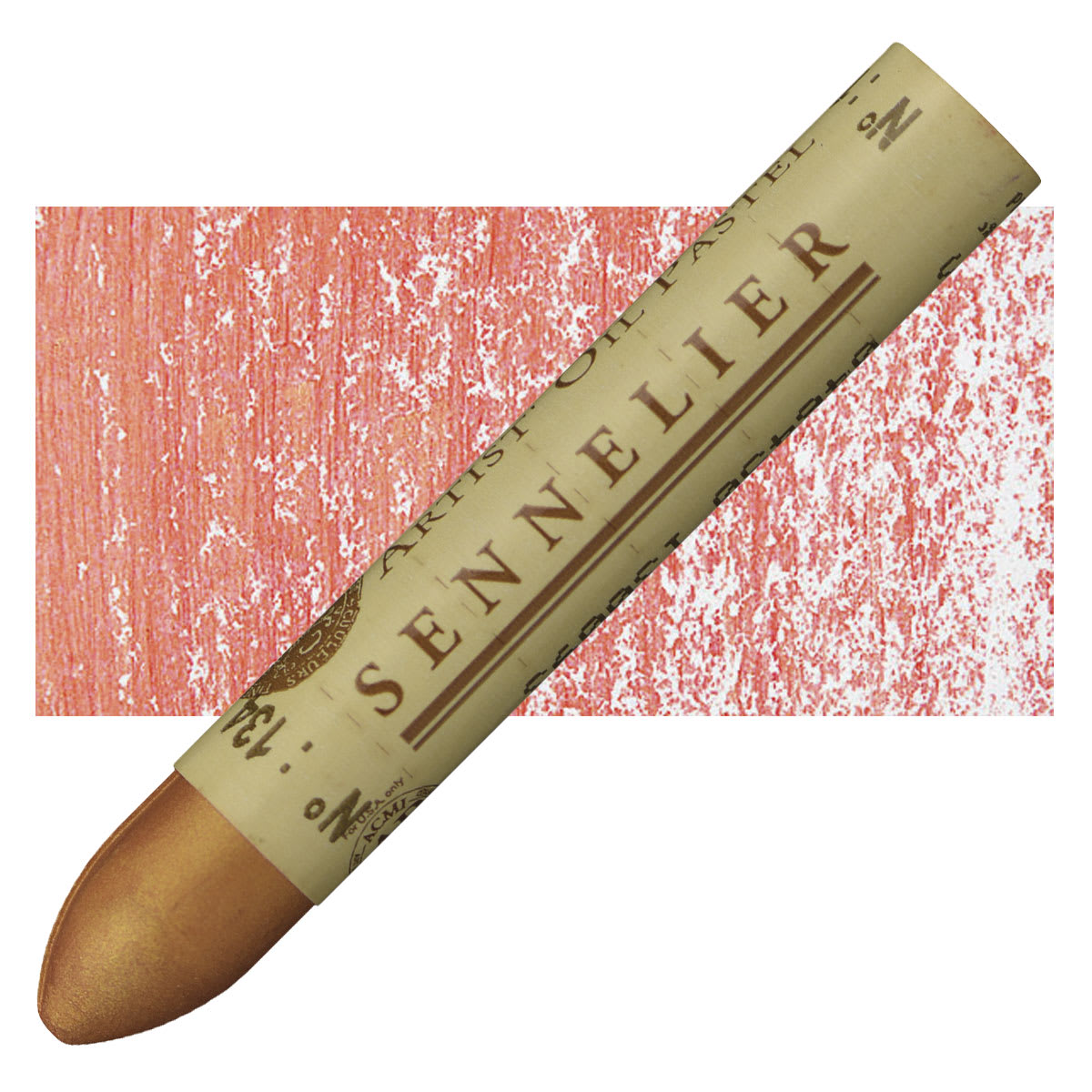 Sennelier Oil Pastel - Red Gold oil pastel and swatch