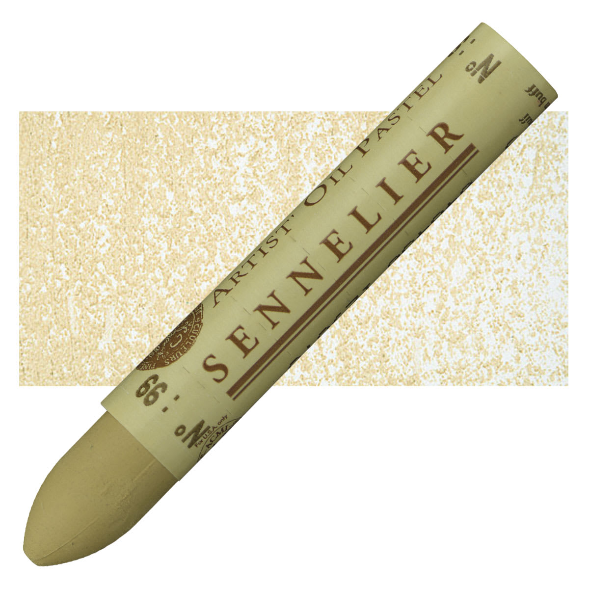 Sennelier Oil Pastel - Titanium Buff oil pastel and swatch