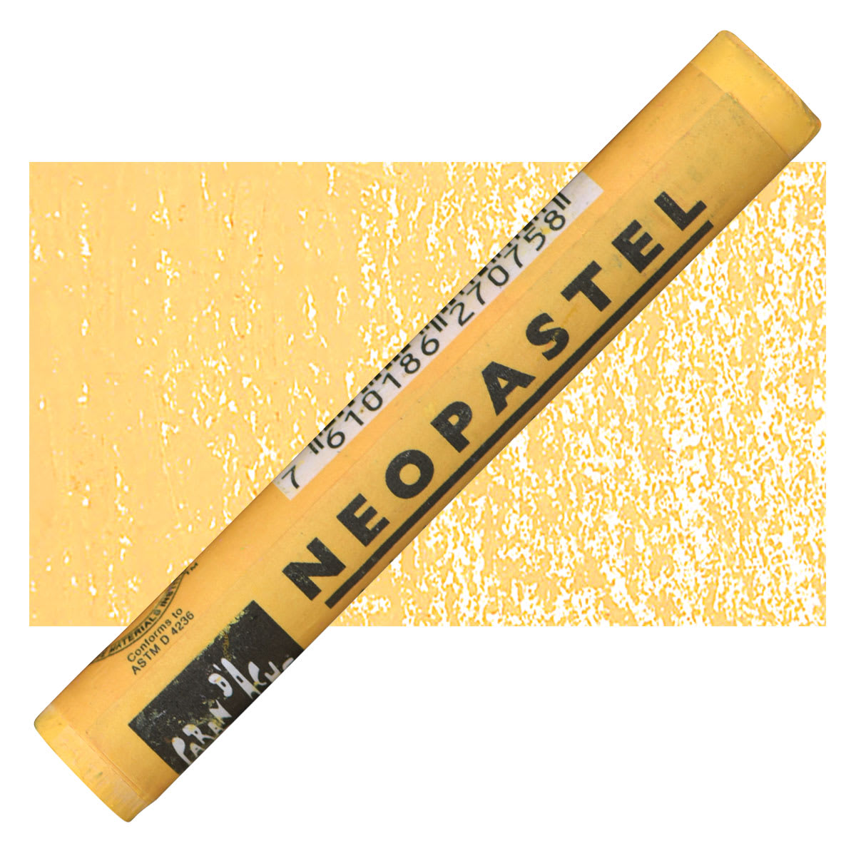 Caran d'Ache Neopastel - Orangish Yellow pastel and swatch