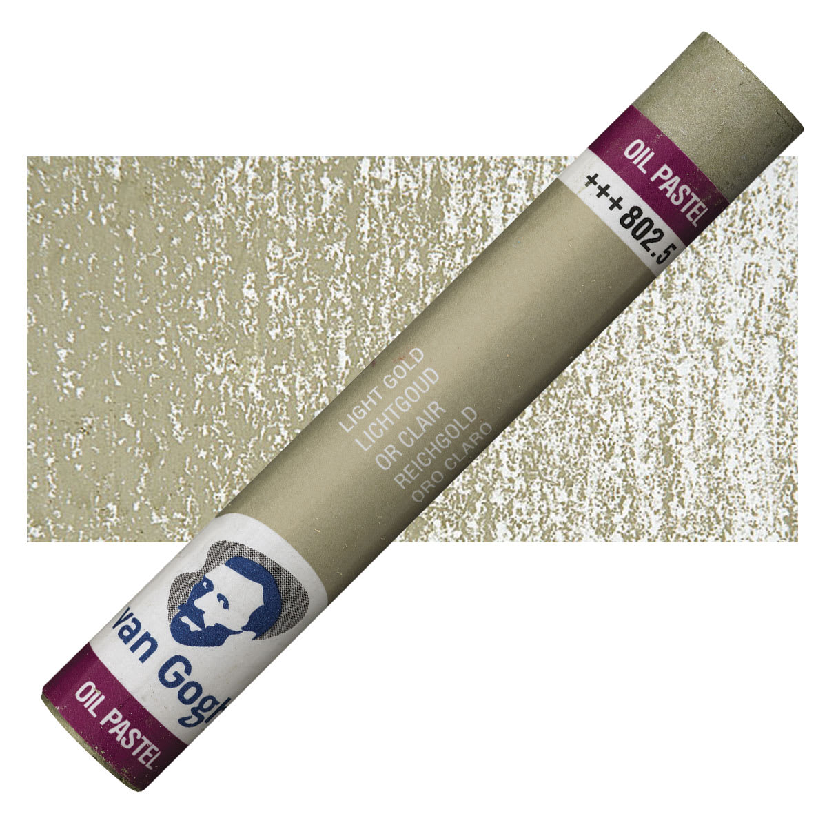 Van Gogh Oil Pastel - Light Gold 802.5 oil pastel and swatch