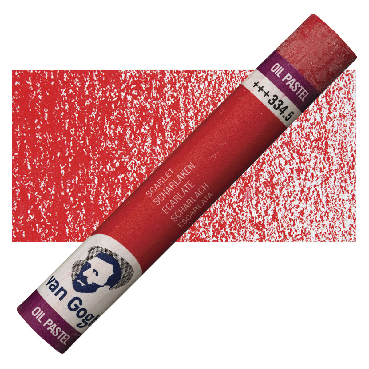 Van Gogh Oil Pastel - Scarlet 334.5 oil pastel and swatch