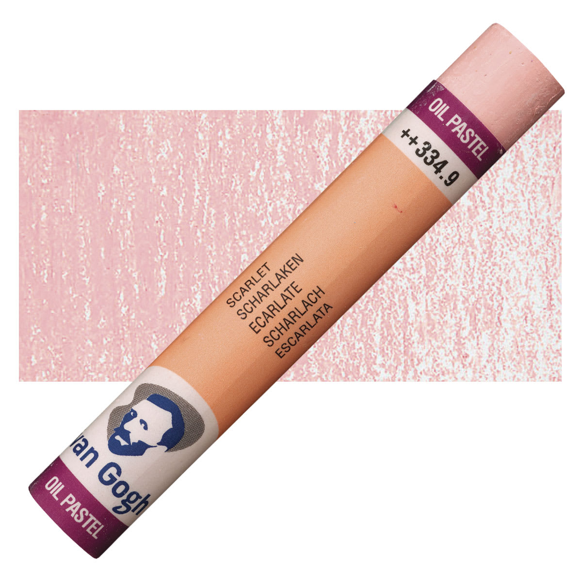 Van Gogh Oil Pastel - Scarlet 334.9 oil pastel and swatch