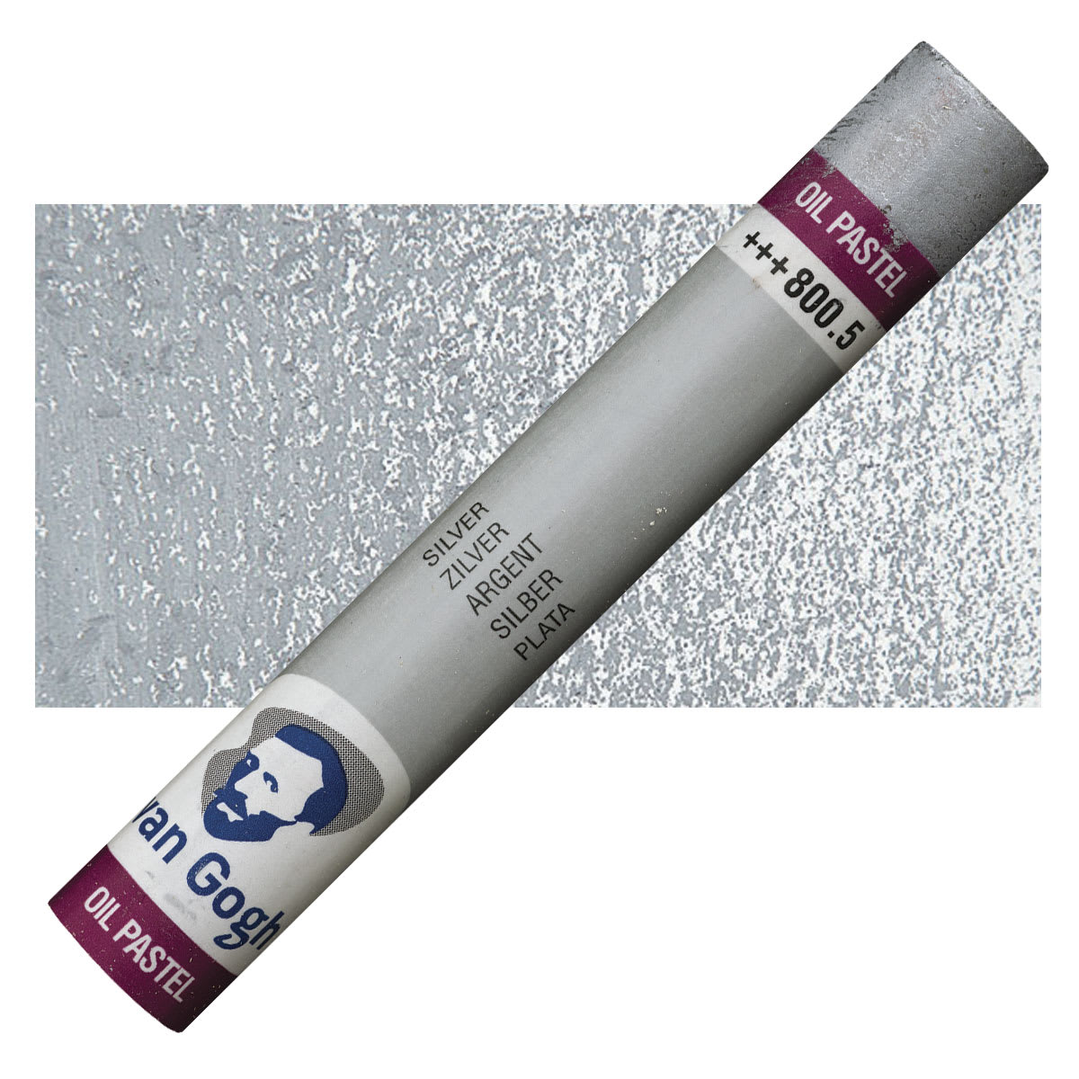 Van Gogh Oil Pastel - Silver 800.5 oil pastel and swatch