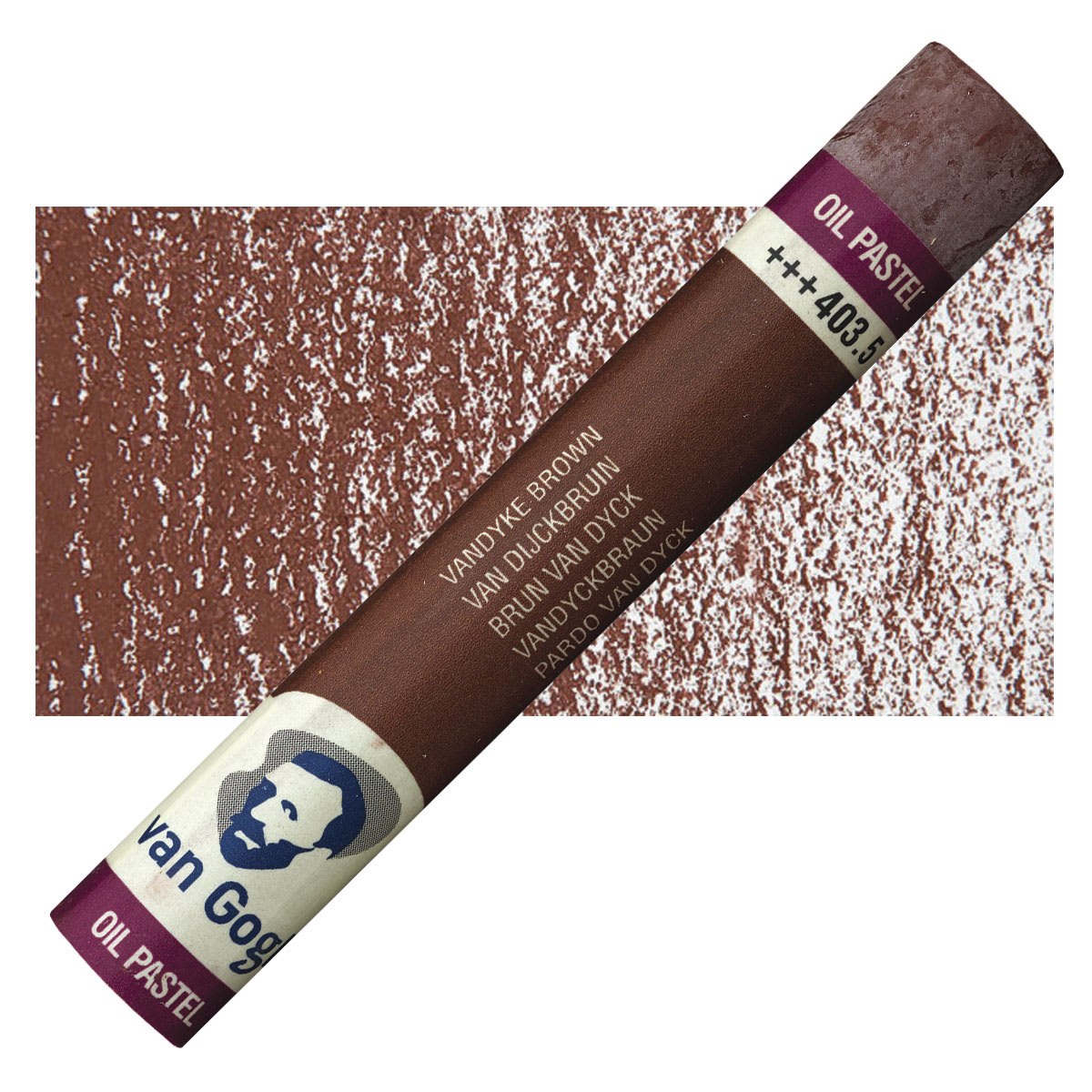 Van Gogh Oil Pastel - Vandyke Brown 403.5 oil pastel and swatch