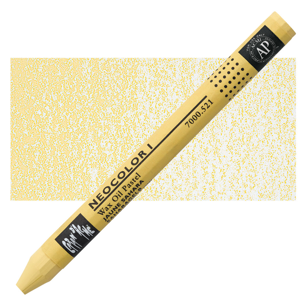 Caran d'Ache Neocolor I Wax Pastel - Sahara Yellow pastel and swatch