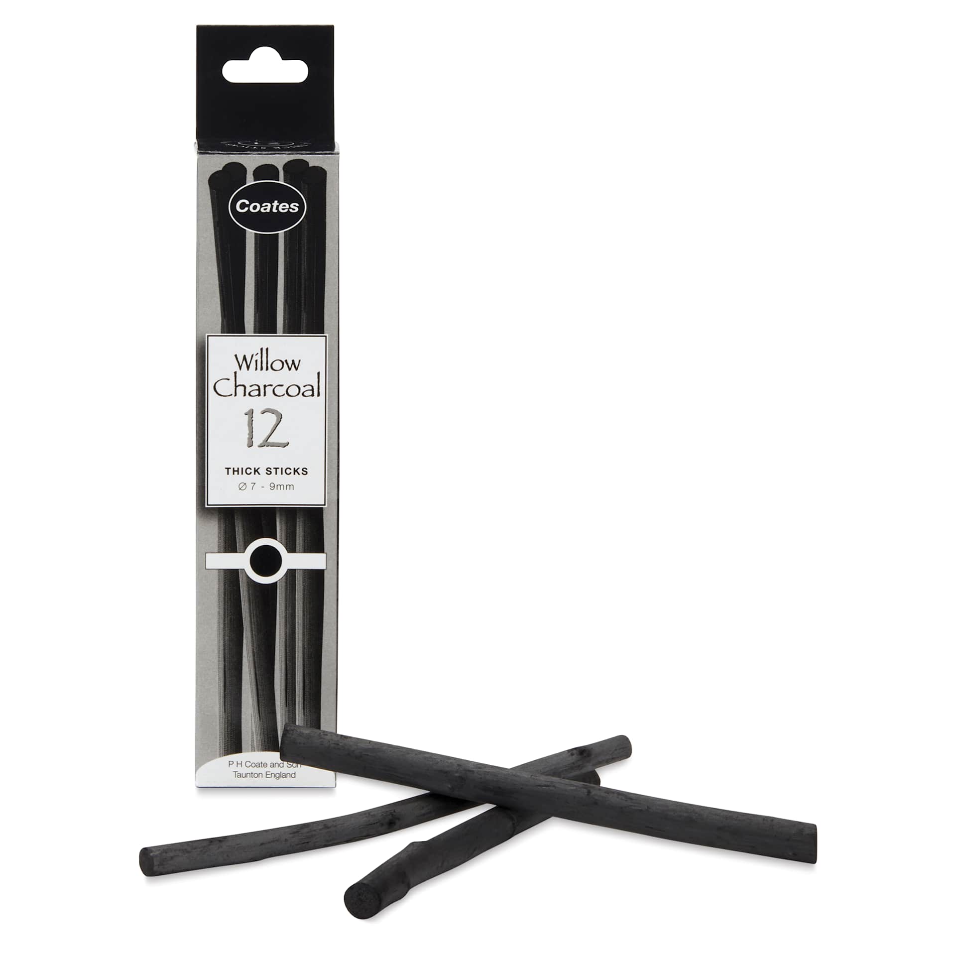 Coates Premium Artist's Willow Charcoal - Thick, Box of 12