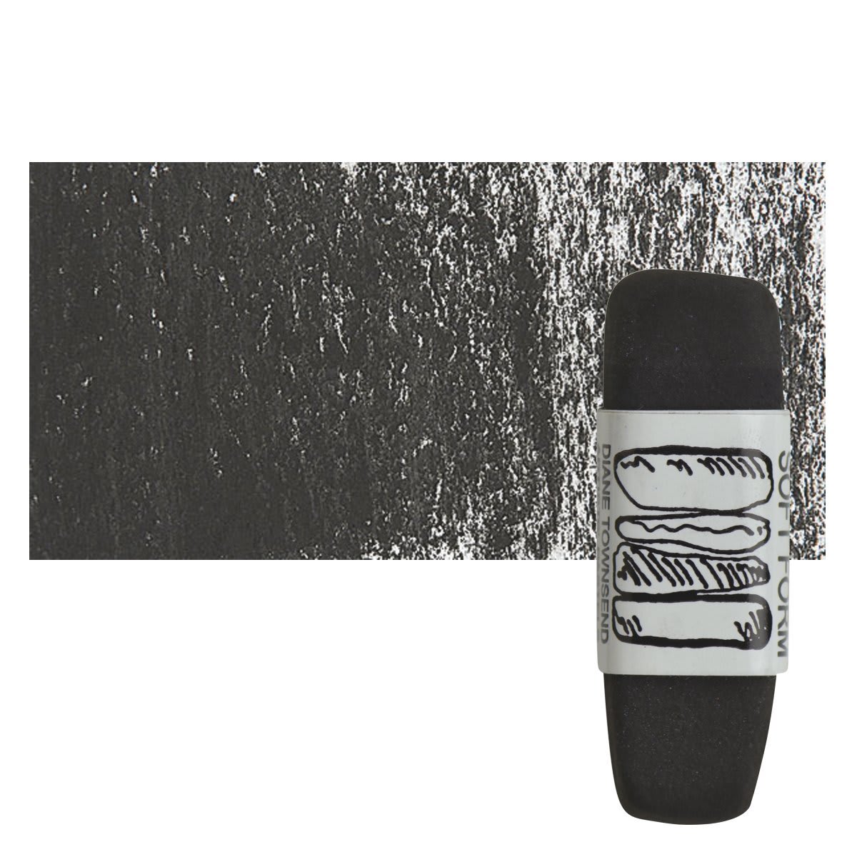 Townsend Artists' Soft Form Pastel - Dark Gray 069D pastel and swatch