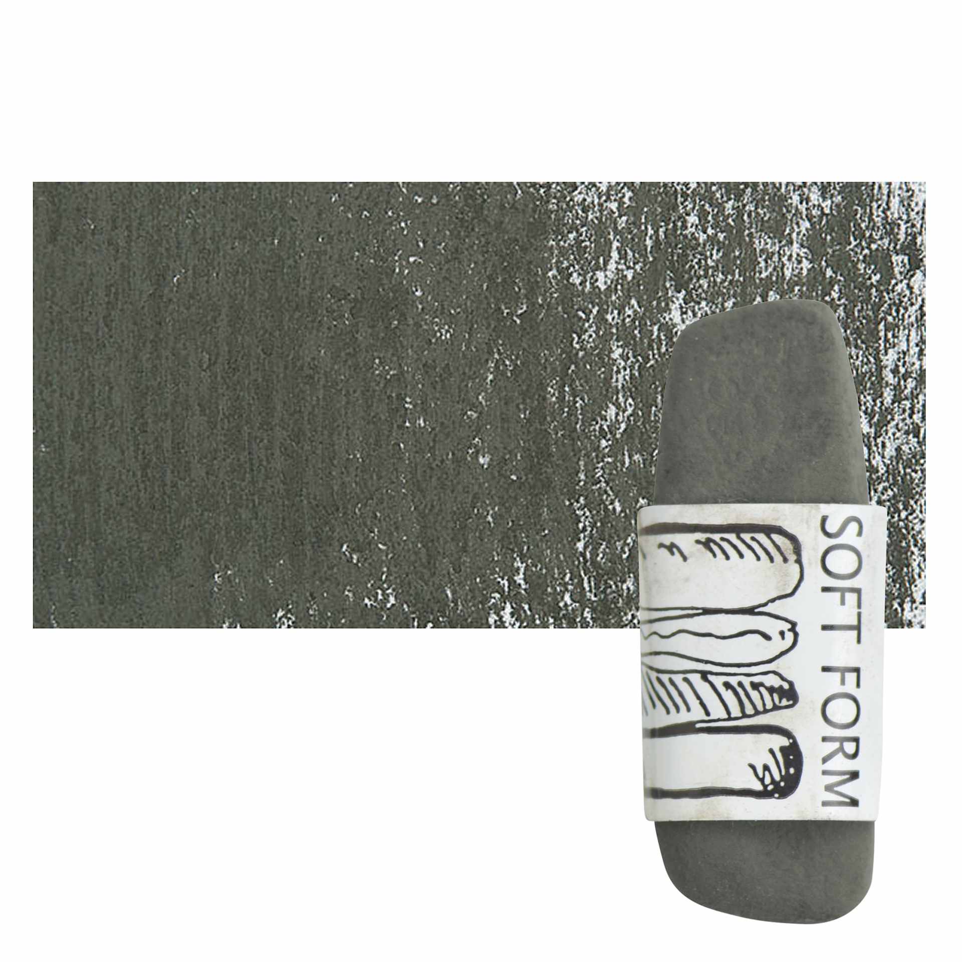 Townsend Artists' Soft Form Pastel - Dark Olive (Light) pastel and swatch