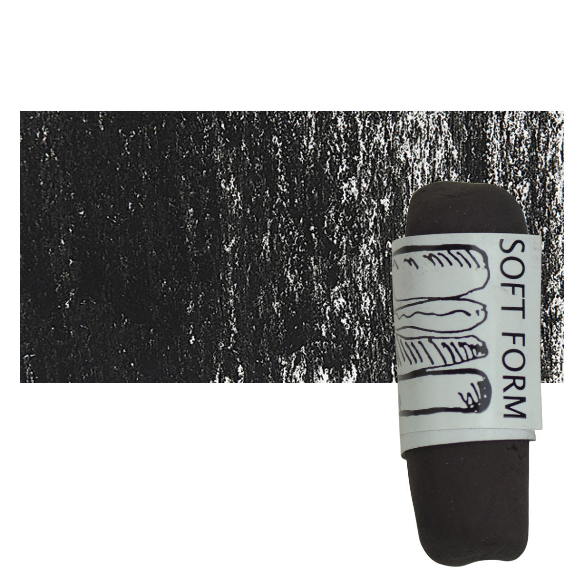 Townsend Artists' Soft Form Pastel - Bone Black 001 pastel and swatch