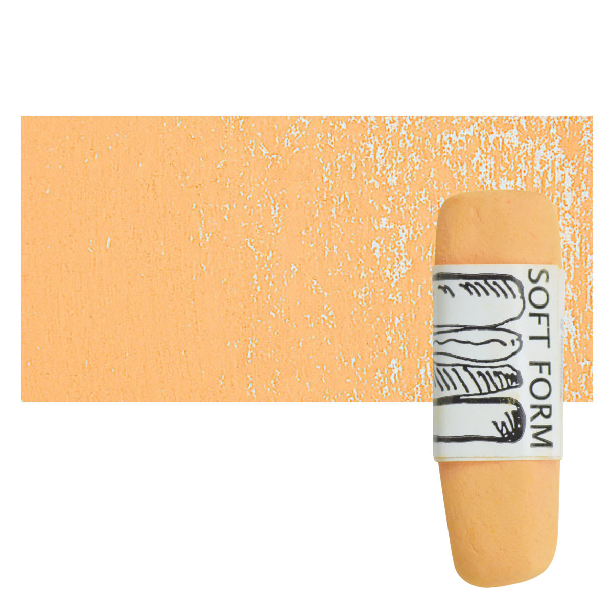 Townsend Artists' Soft Form Pastel - Cadmium Orange Light pastel and swatch