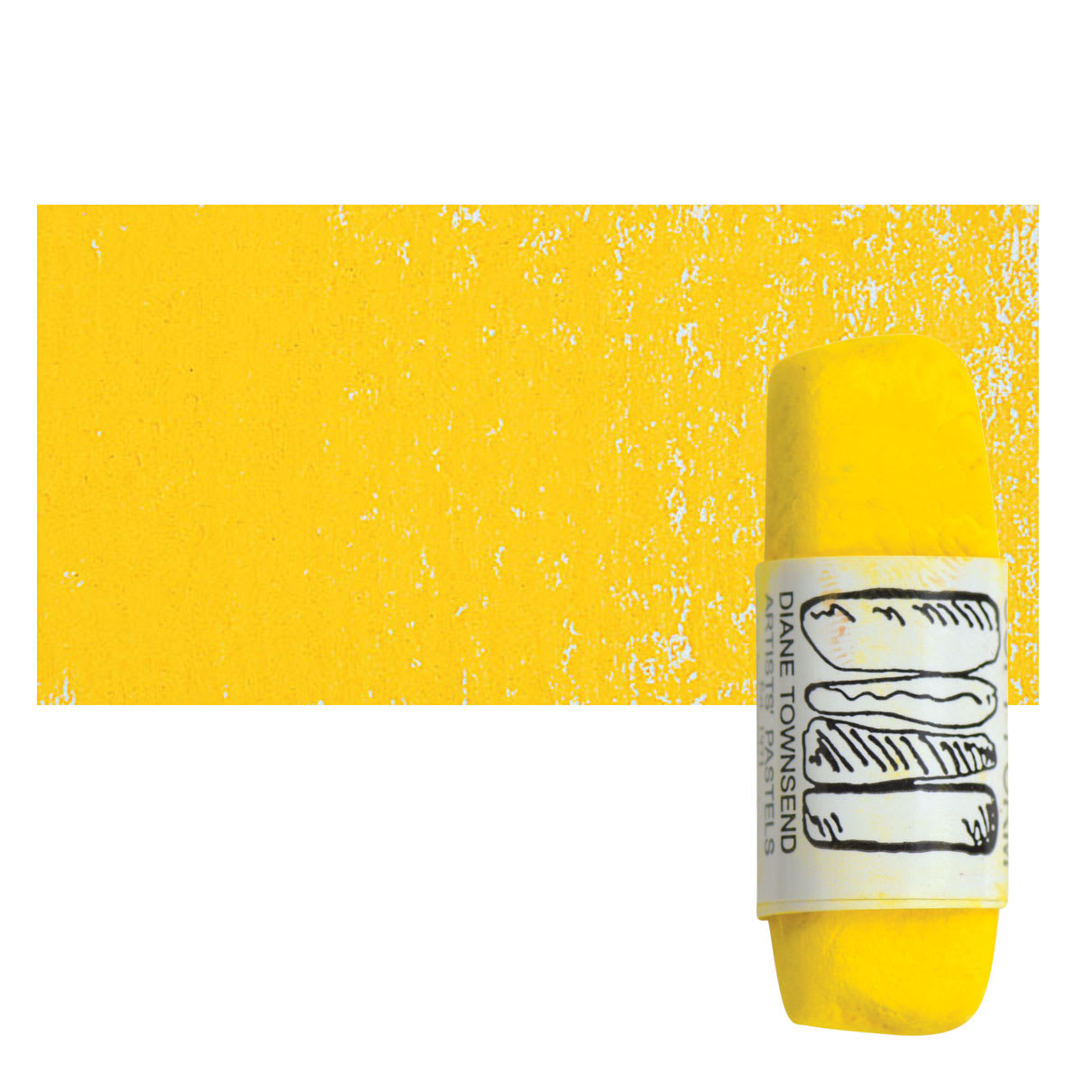 Townsend Artists' Soft Form Pastel - Cadmium Yellow Deep 021 pastel and swatch