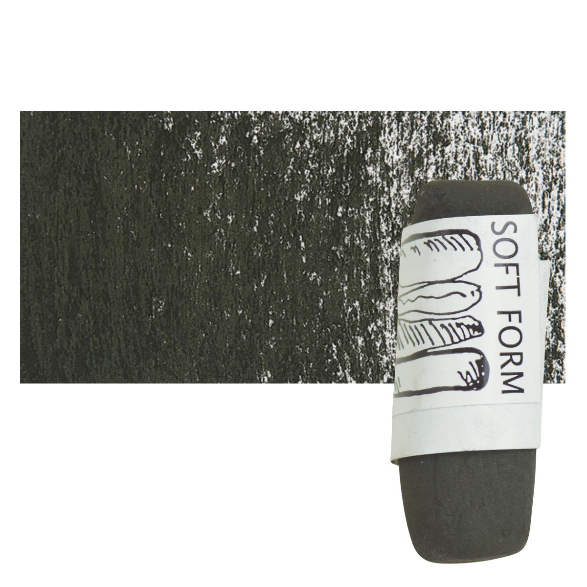 Townsend Artists' Soft Form Pastel - Dark Green 055 pastel and swatch