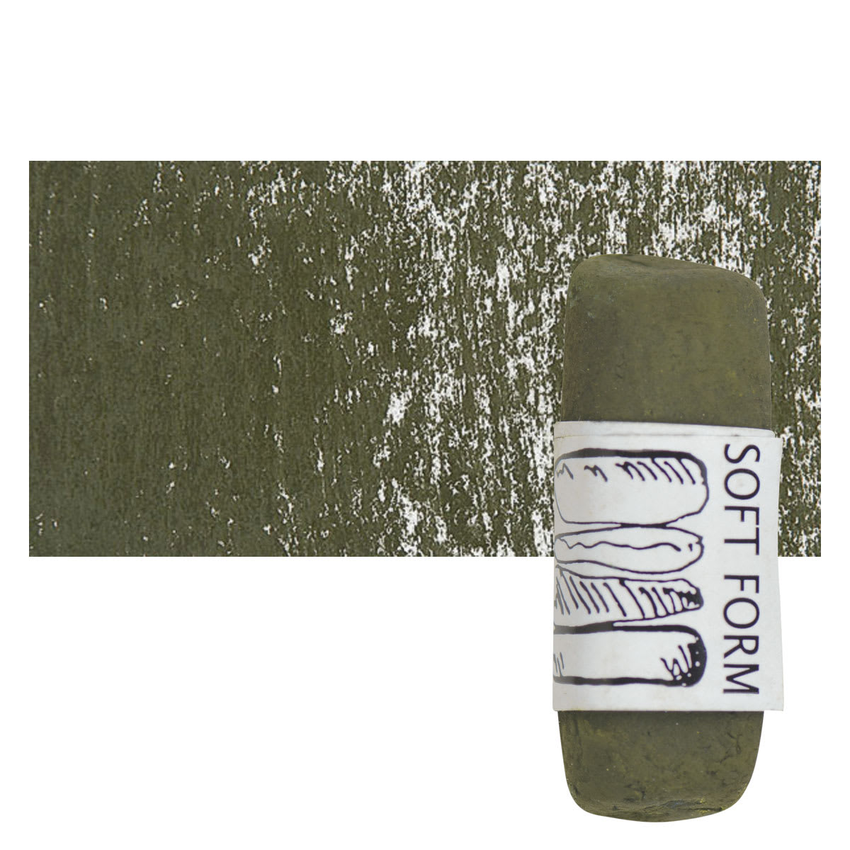 Townsend Artists' Soft Form Pastel - Dark Khaki pastel and swatch
