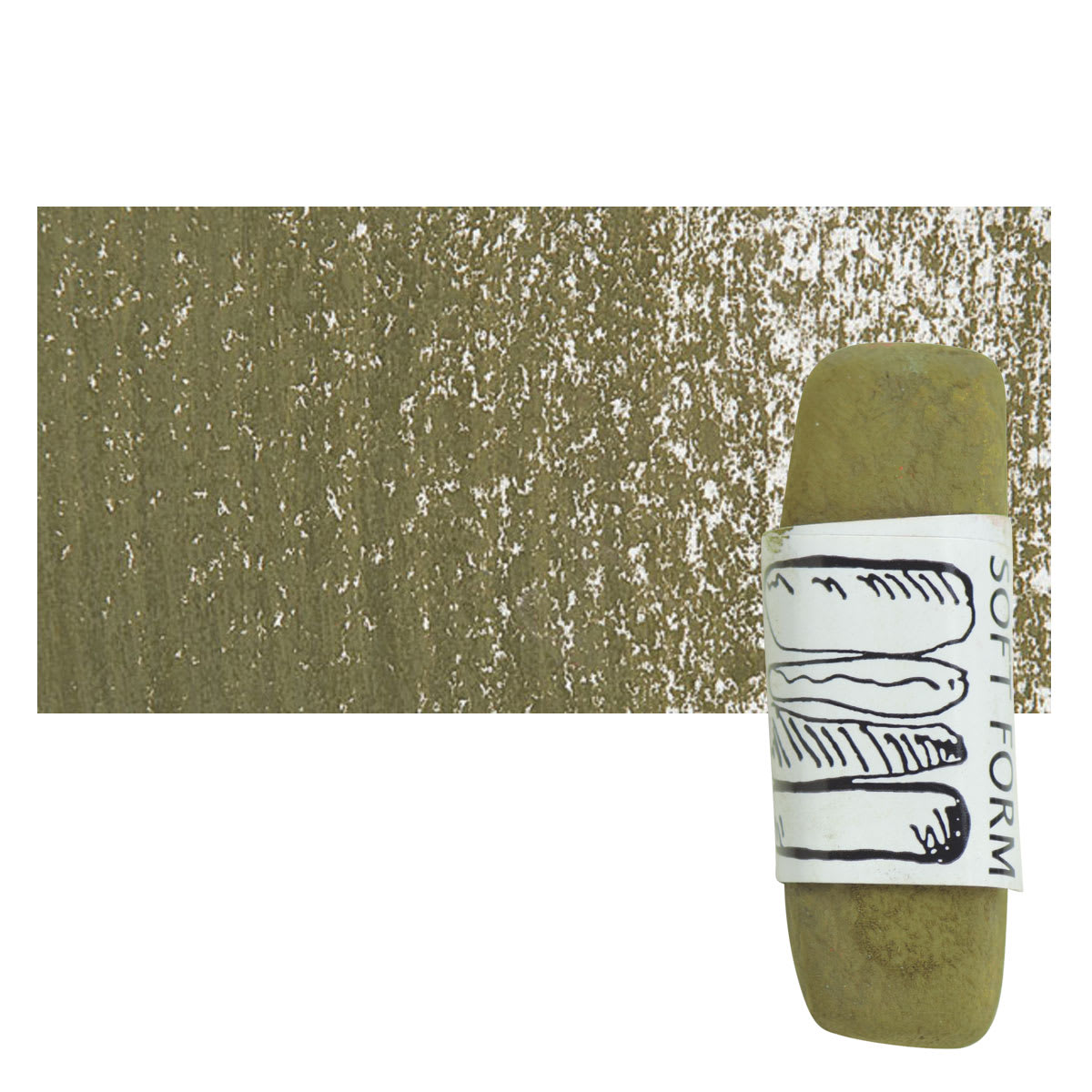 Townsend Artists' Soft Form Pastel - Dark Mustard pastel and swatch