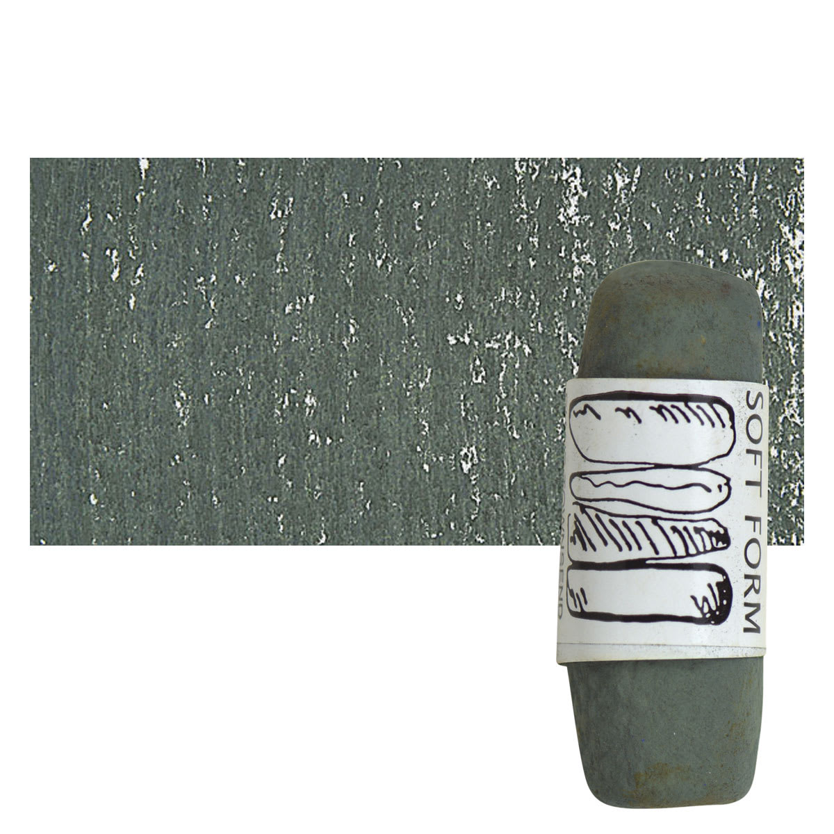 Townsend Artists' Soft Form Pastel - Earth Green 120D pastel and swatch