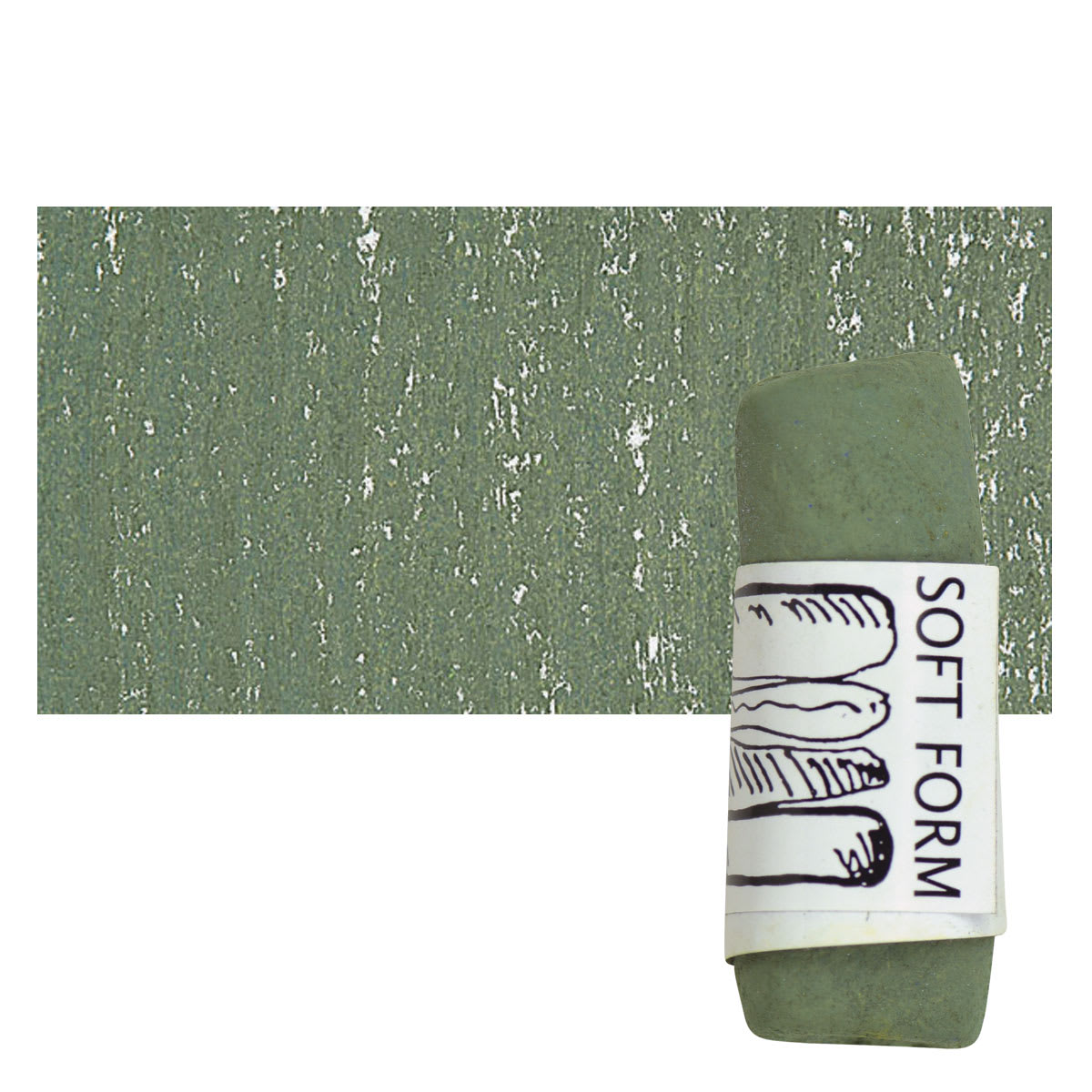 Townsend Artists' Soft Form Pastel - Earth Green 120 pastel and swatch
