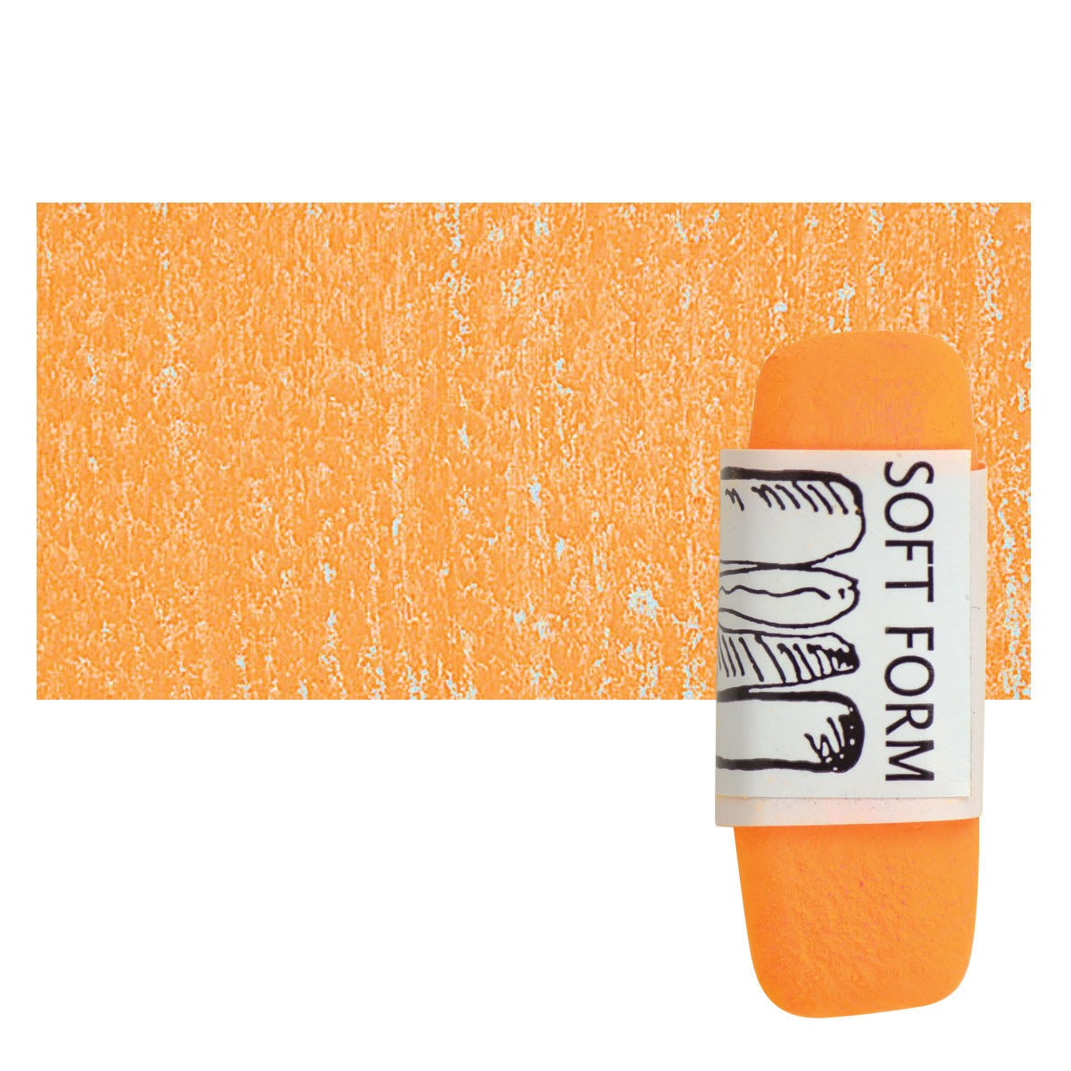 Townsend Artists' Soft Form Pastel - Fluorescent Orange pastel and swatch