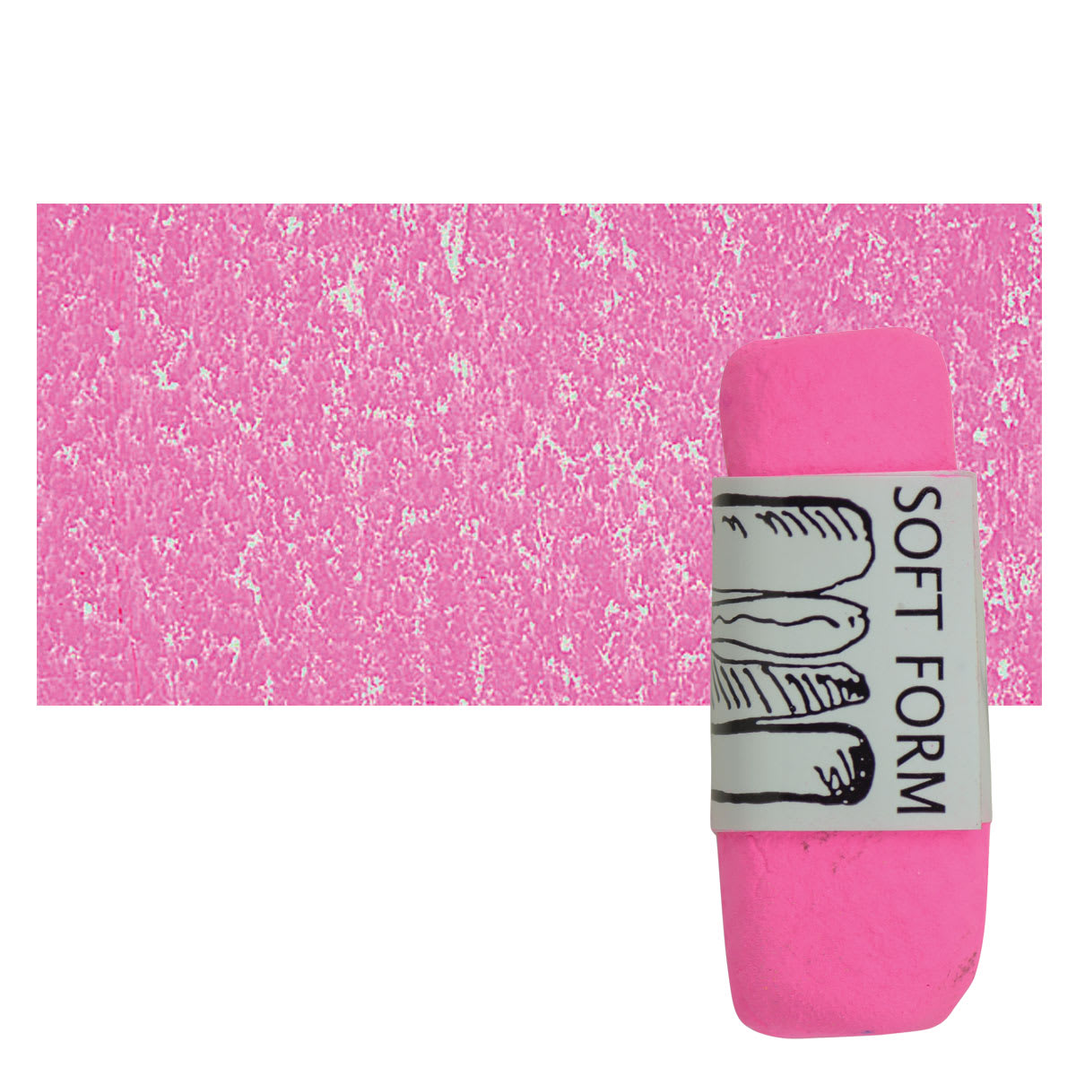 Townsend Artists' Soft Form Pastel - Fluorescent Pink pastel and swatch