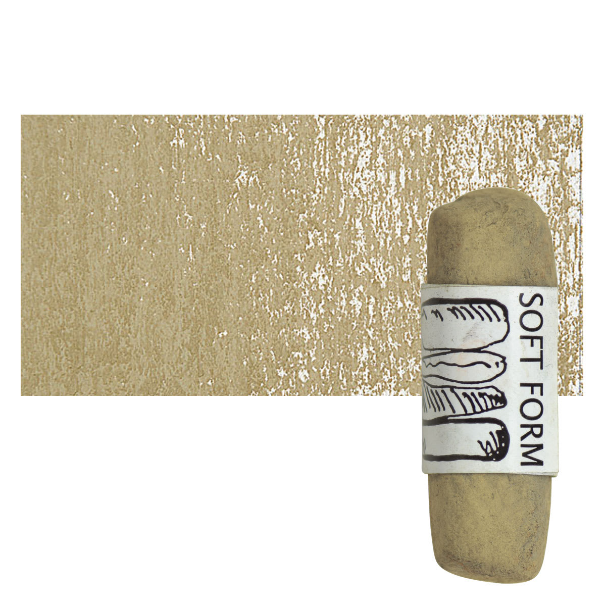 Townsend Artists' Soft Form Pastel - Gray Ochre 070D pastel and swatch