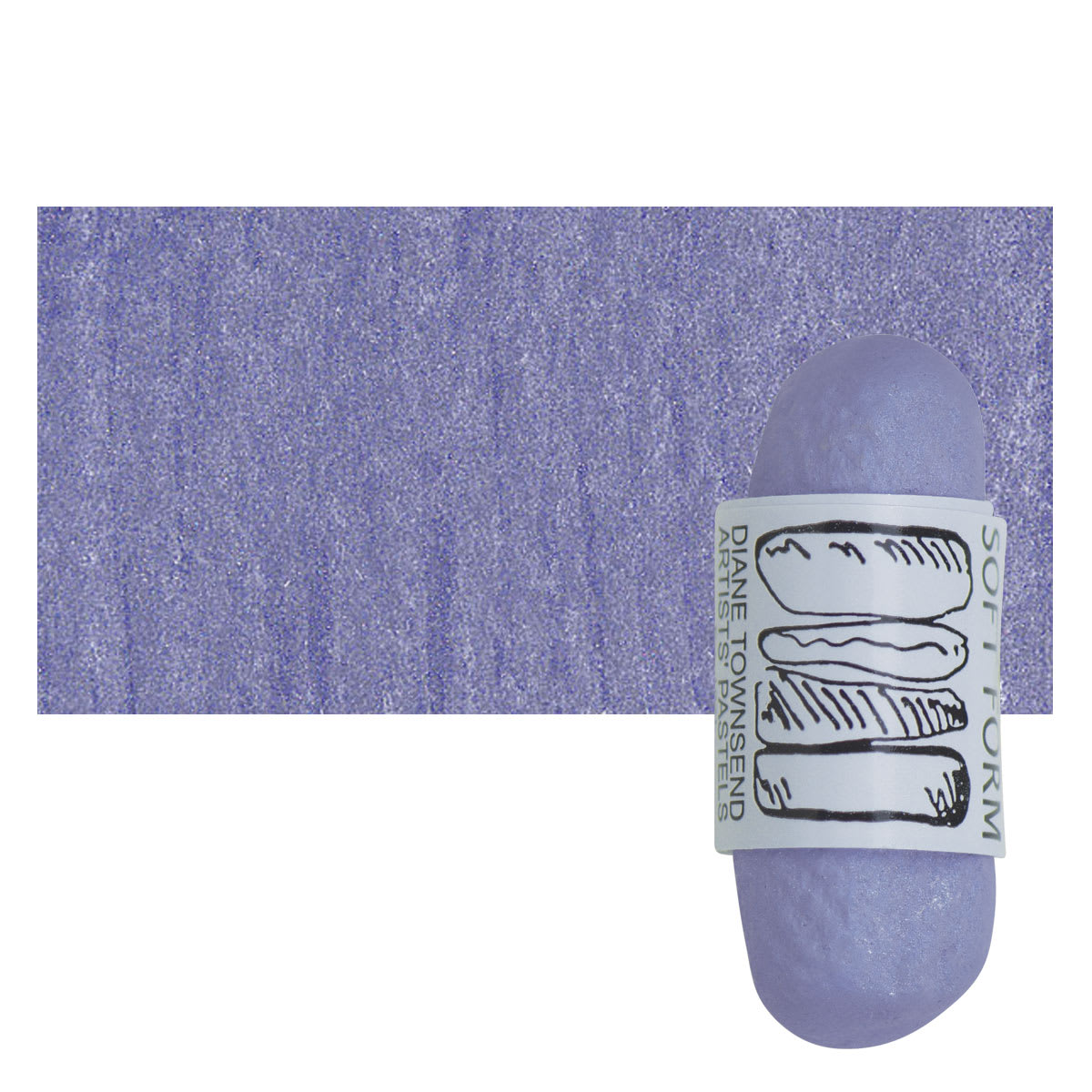 Townsend Artists' Soft Form Pastel - Iridescent Blue (Dark) pastel and swatch