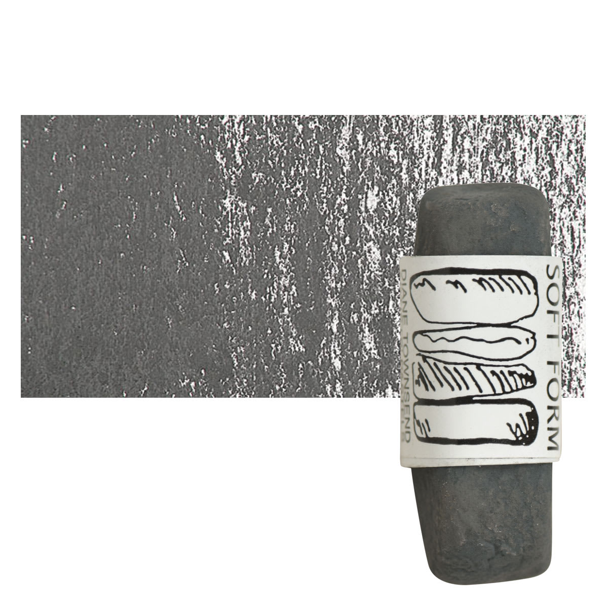 Townsend Artists' Soft Form Pastel - Medium Gray (Dark) pastel and swatch