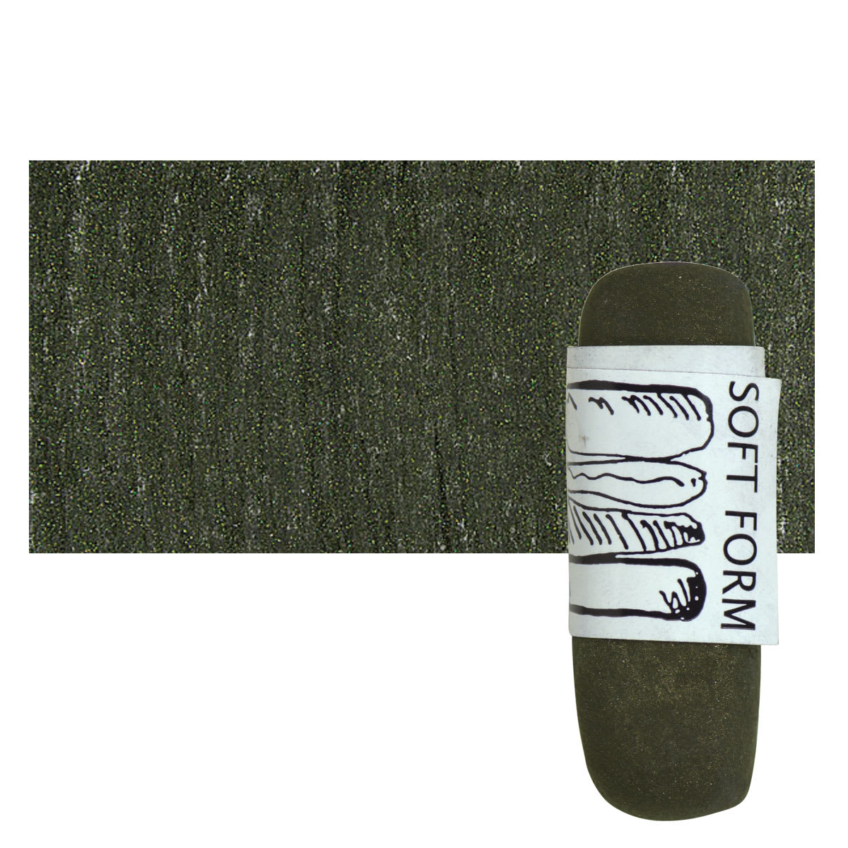 Townsend Artists' Soft Form Pastel - Metallic Black Gold pastel and swatch