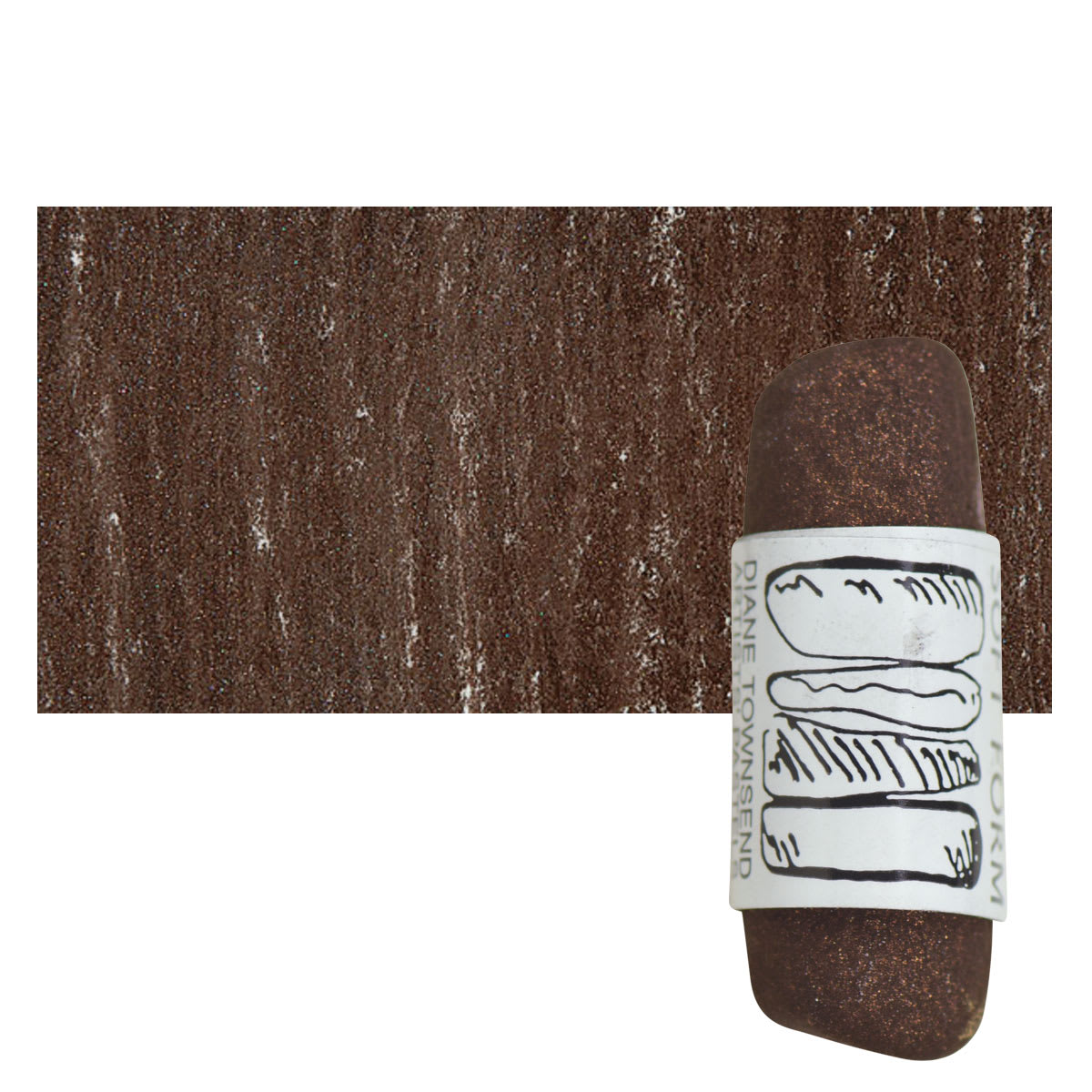 Townsend Artists' Soft Form Pastel - Metallic Copper Dark pastel and swatch