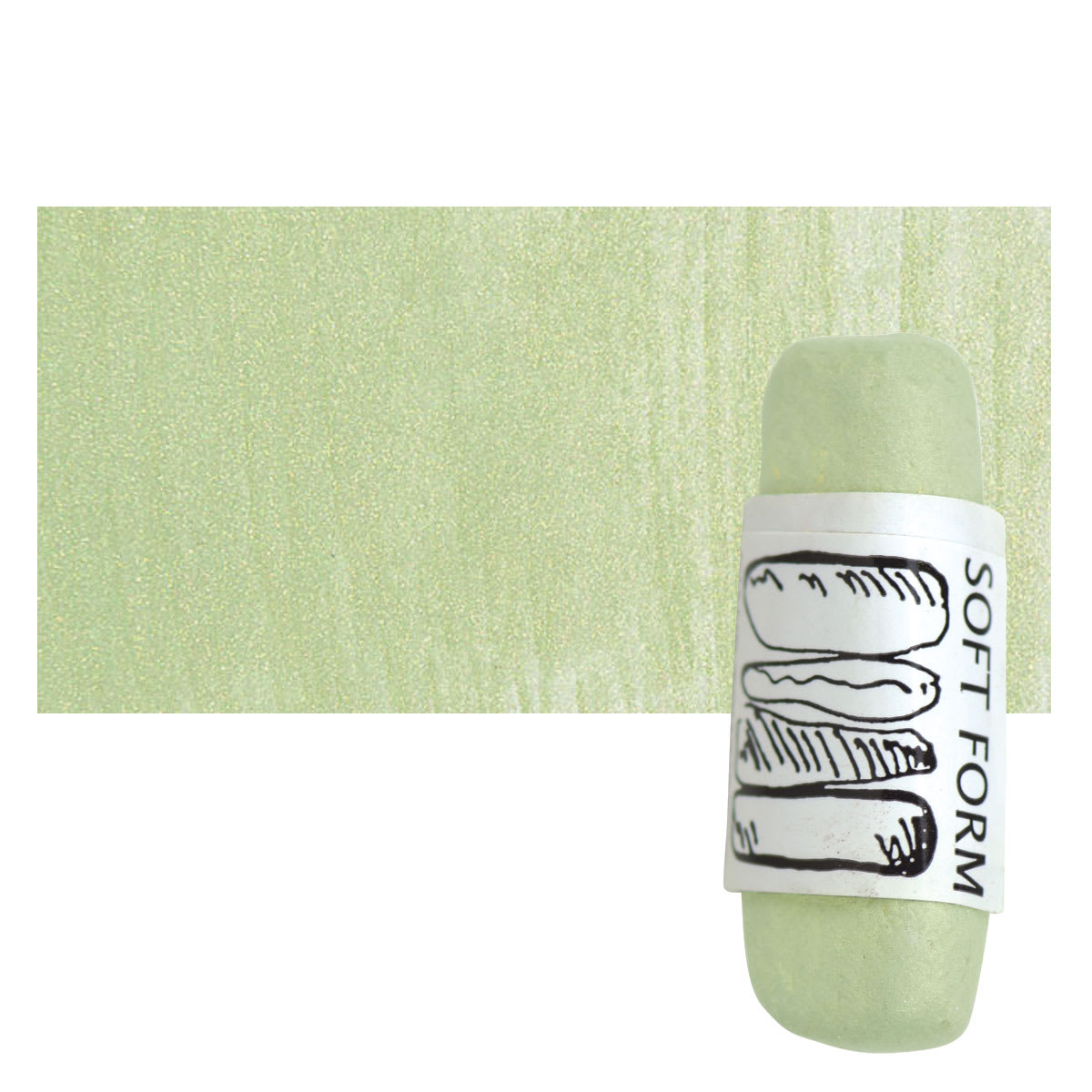 Townsend Artists' Soft Form Pastel - Metallic Green Gold Deep 606 pastel and swatch
