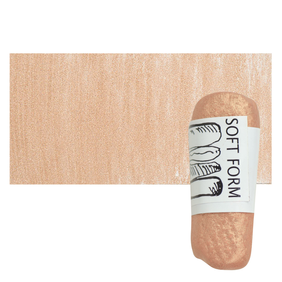 Townsend Artists' Soft Form Pastel - Metallic Warm Red Gold Deep 601 pastel and swatch
