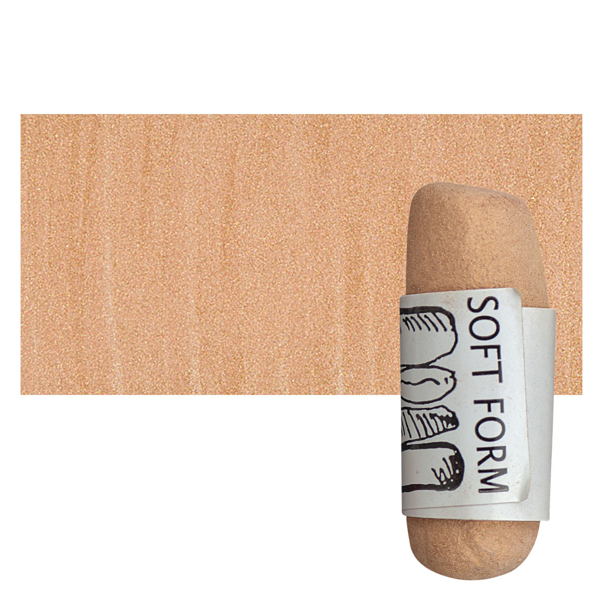 Townsend Artists' Soft Form Pastel - Metallic Warm Red Gold Medium pastel and swatch