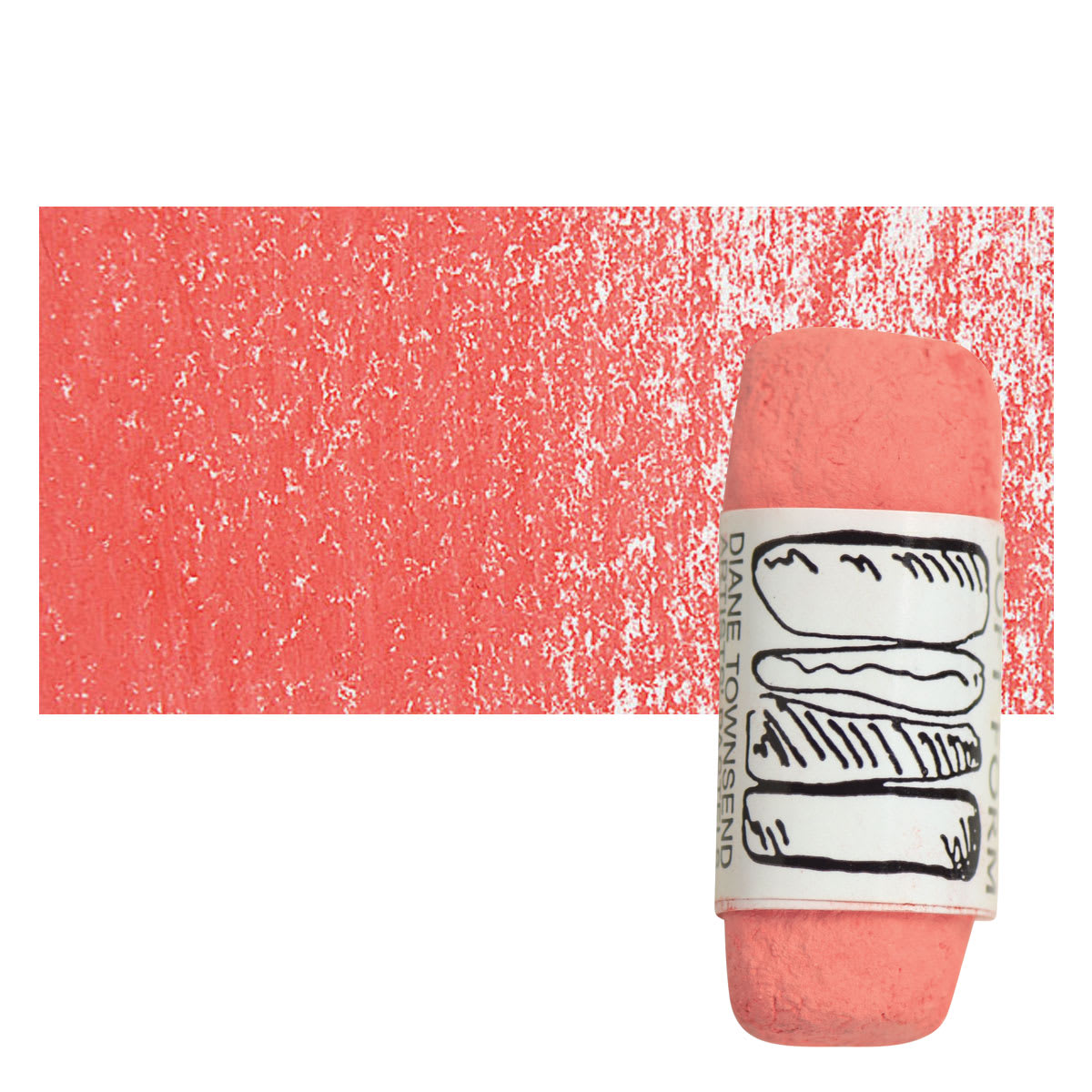 Townsend Artists' Soft Form Pastel - Naphthol Red Medium (Light) pastel and swatch