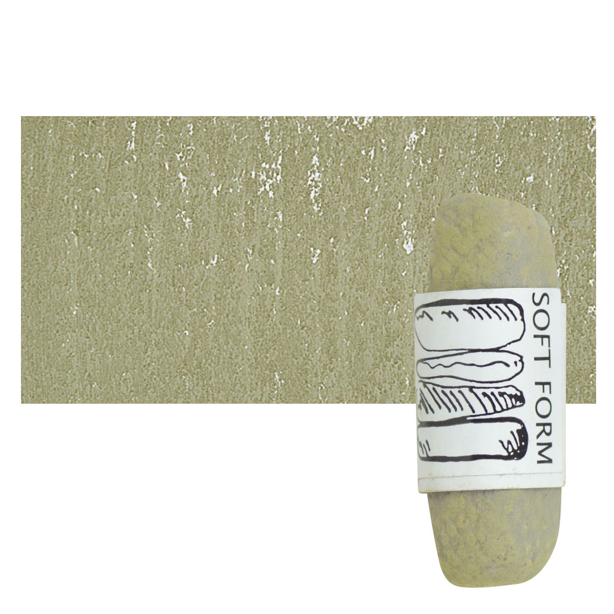 Townsend Artists' Soft Form Pastel - Pale Green Dark Shade 090D pastel and swatch