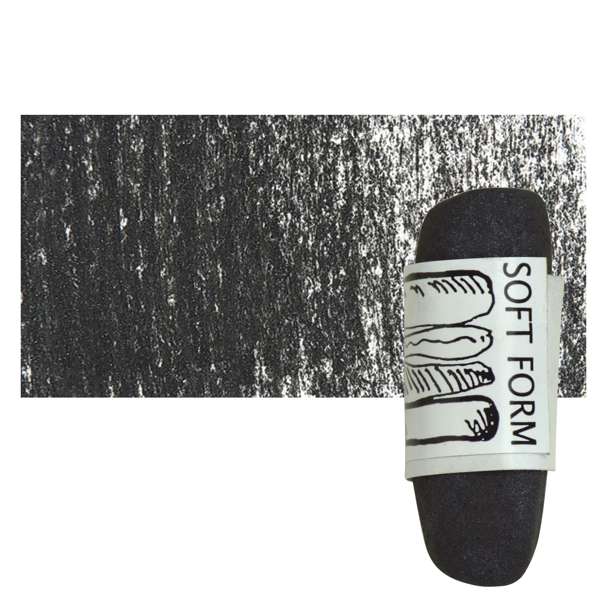 Townsend Artists' Soft Form Pastel - Pearlescent Black Mica pastel and swatch