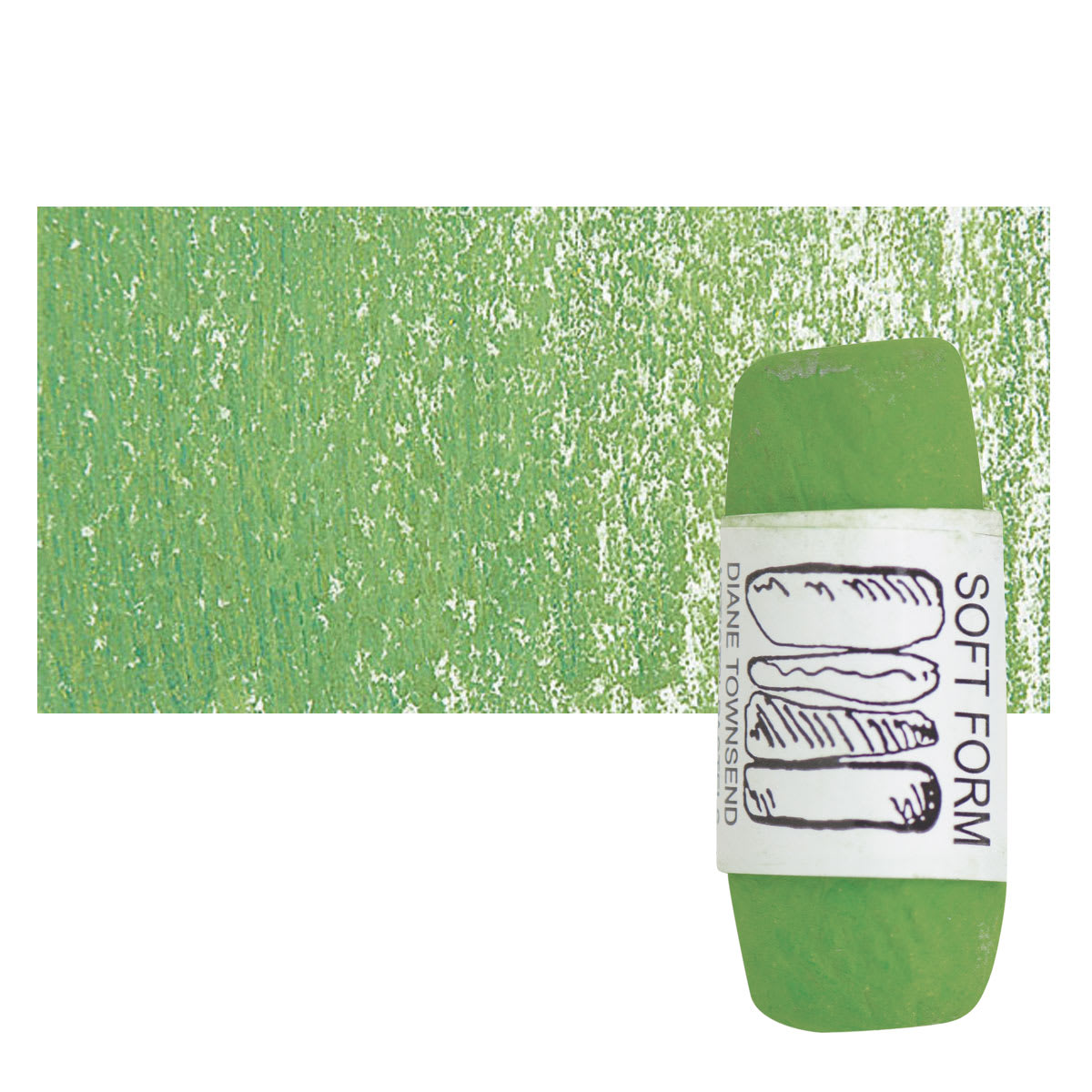 Townsend Artists' Soft Form Pastel - Permanent Green Deep (Dark) pastel and swatch