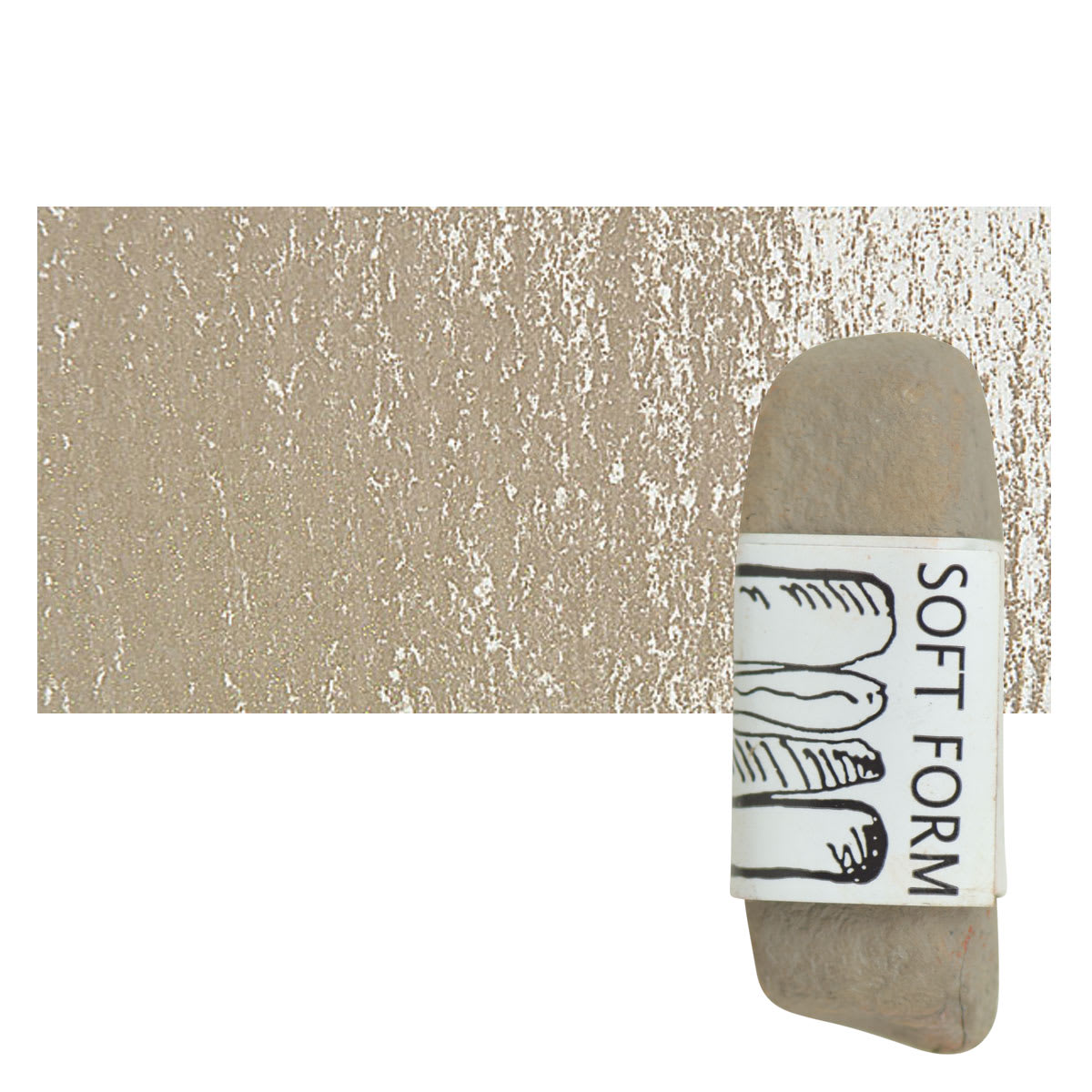 Townsend Artists' Soft Form Pastel - Raw Umber (Light) pastel and swatch