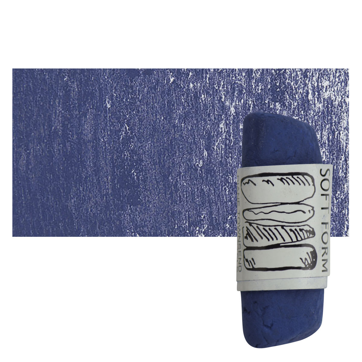 Townsend Artists' Soft Form Pastel - Ultra Blue Black (Light) pastel and swatch
