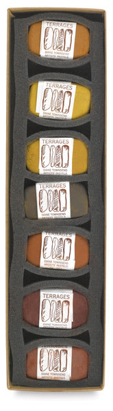 Townsend Terrages Pastel Set of 7 Earth Tones shown in open Tray