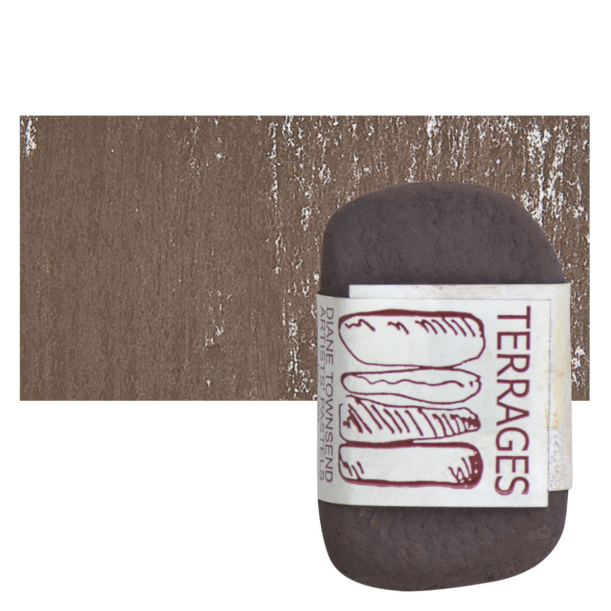Townsend Terrages Pastel - Deep Brown Oxide pastel and swatch