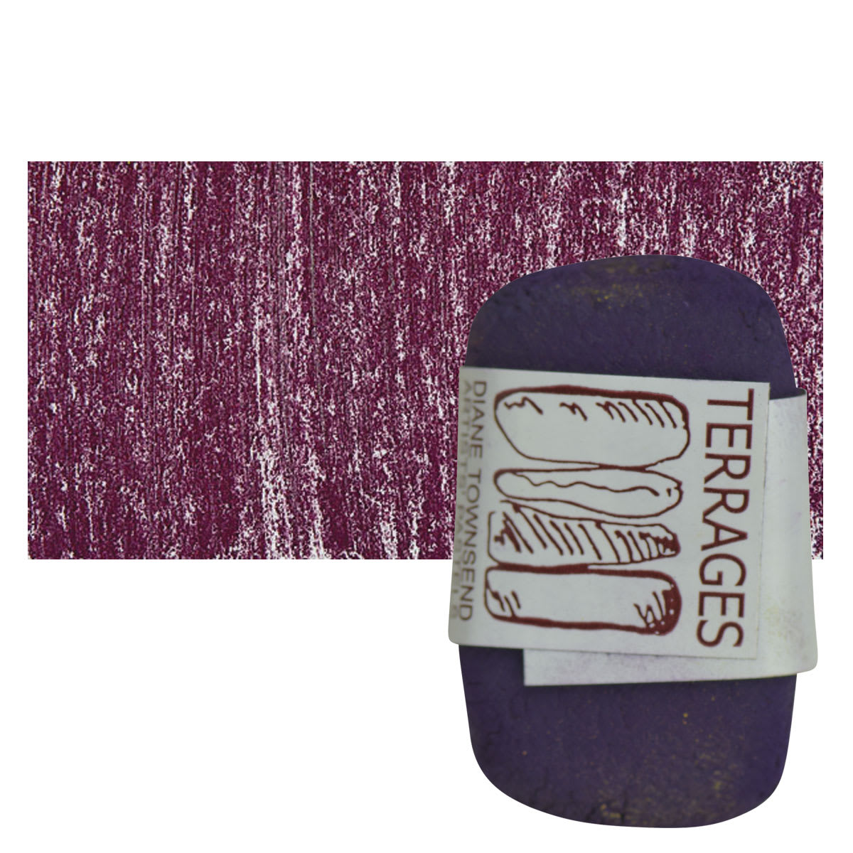 Townsend Terrages Pastel - Quinacridone Magenta 180 pastel and swatch