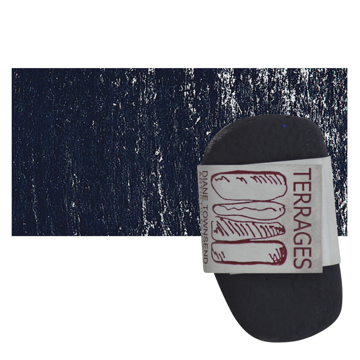 Townsend Terrages Pastel - Ultra Blue Black pastel and swatch