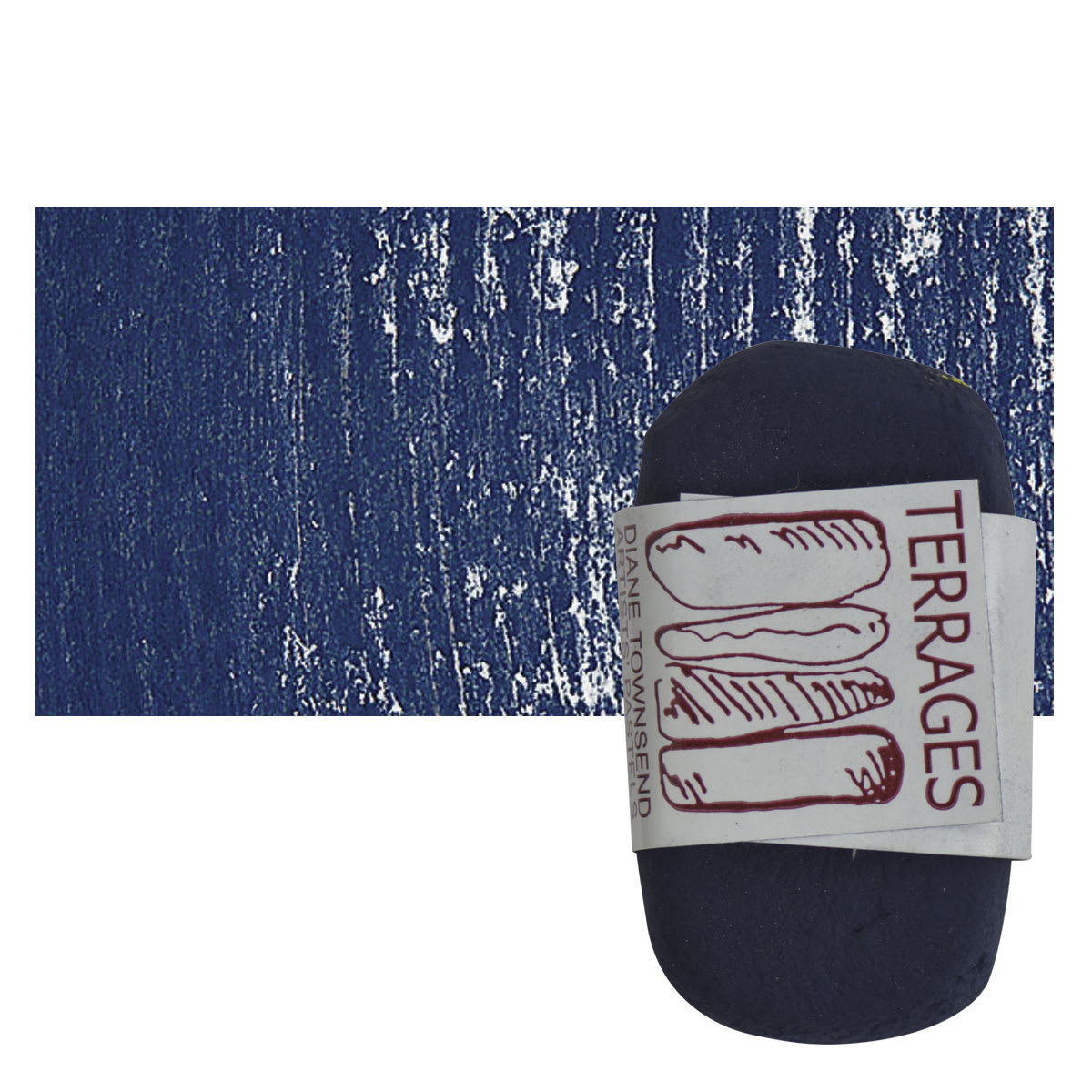 Townsend Terrages Pastel - Ultra Blue Black pastel and swatch