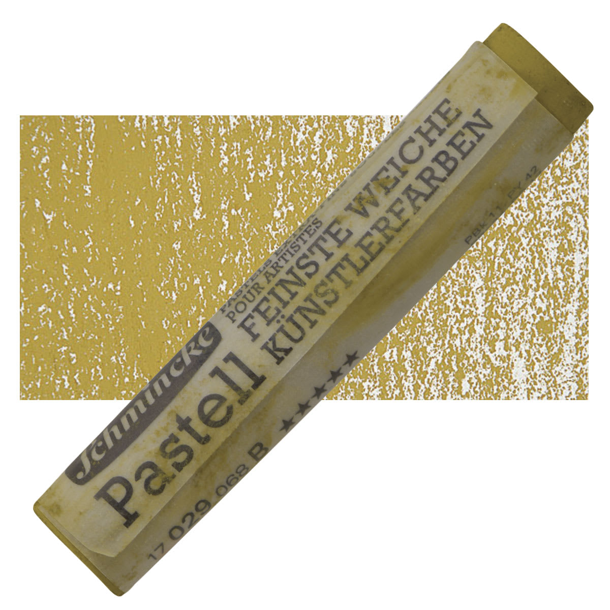 Schmincke Soft Pastel - Olive Ochre Deep B pastel and swatch