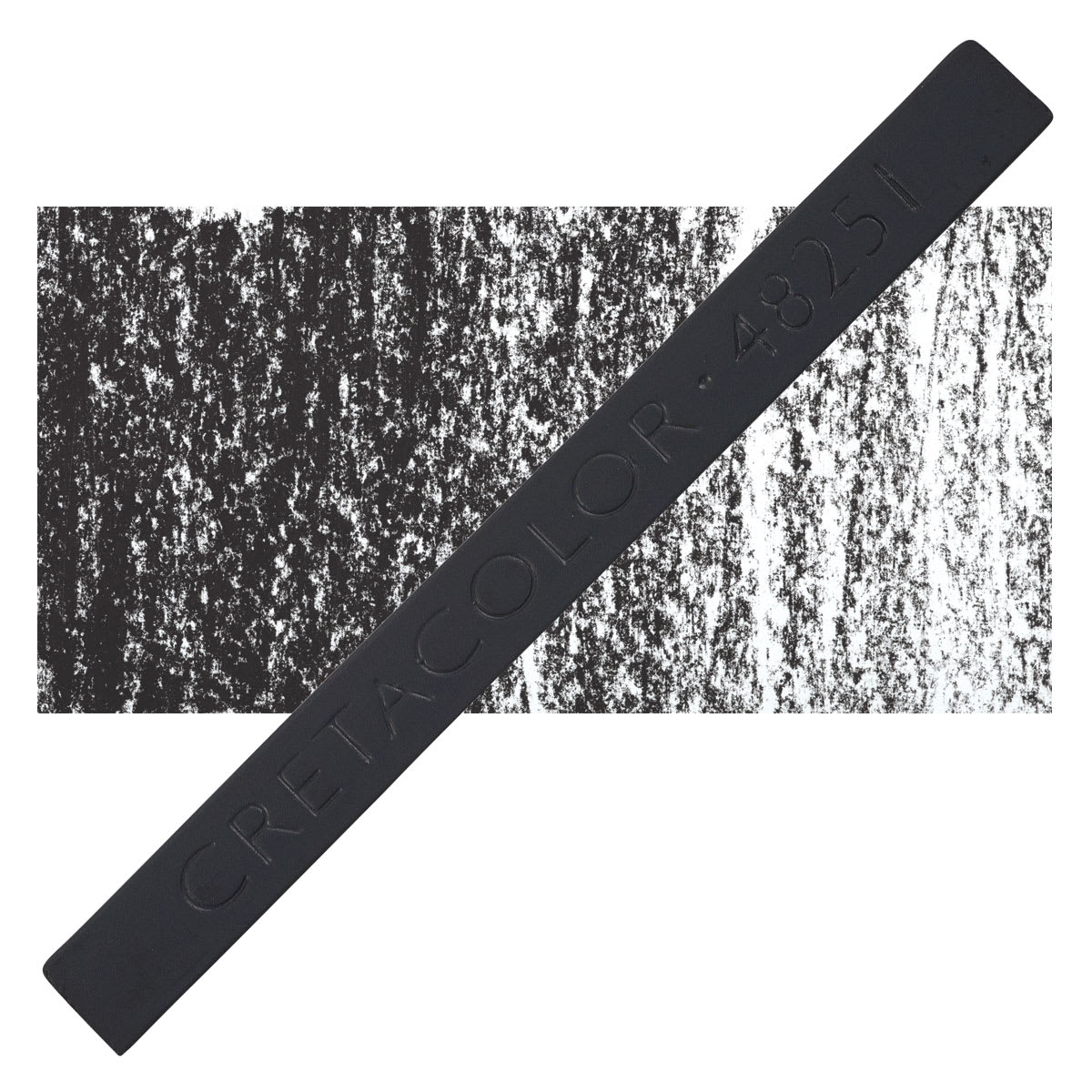 Cretacolor Pastel Carre Hard Pastel - Fired Deep Black Extra Soft pastel and swatch