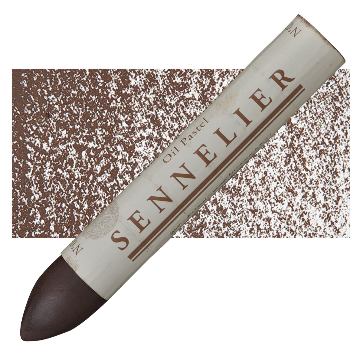 Sennelier Oil Pastel Grand - Burnt Umber oil pastel and swatch