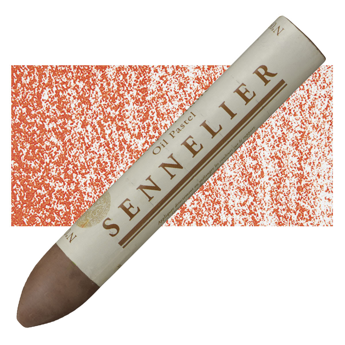 Sennelier Oil Pastel Grand - Chinese Orange oil pastel and swatch