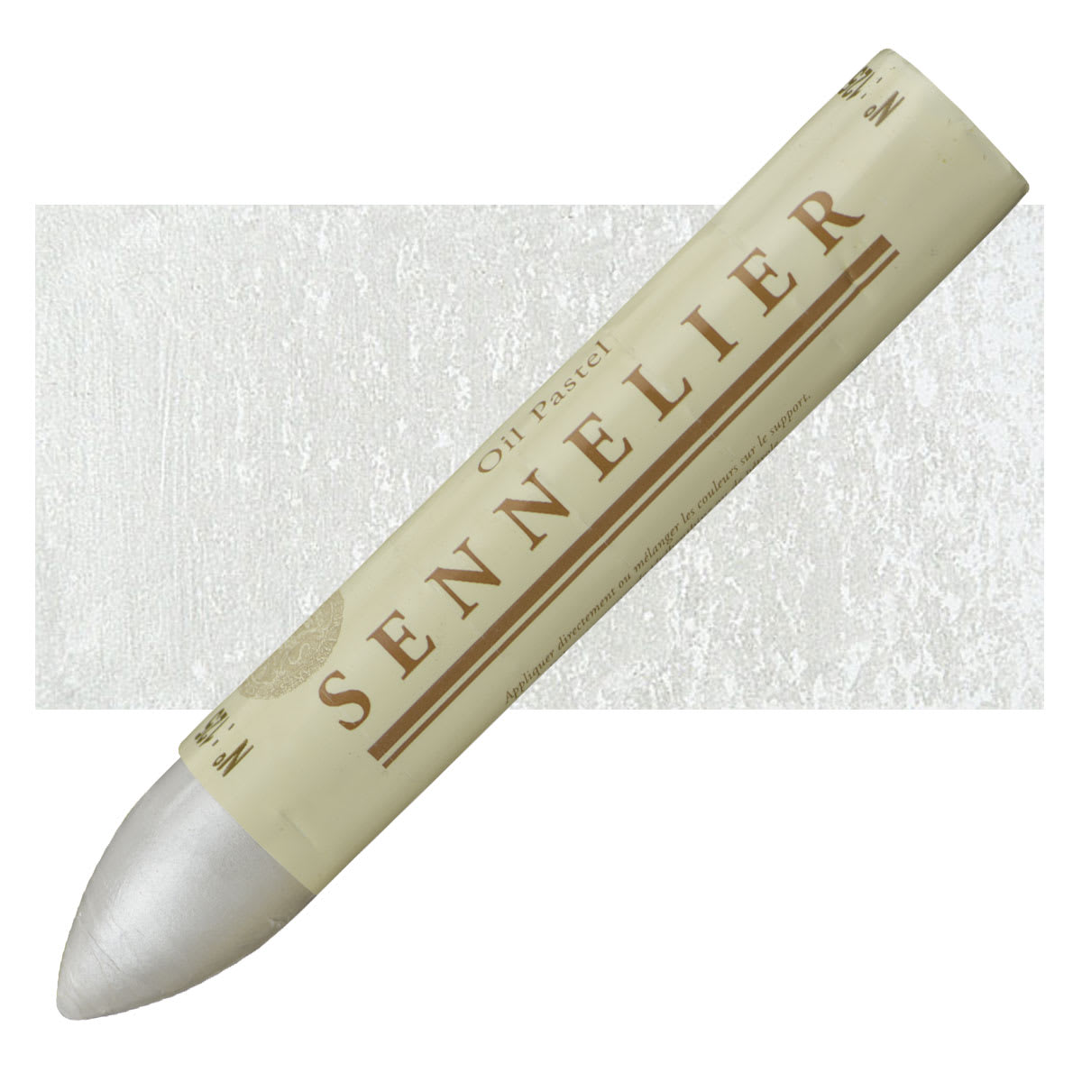 Sennelier Oil Pastel Grand - Iridescent White oil pastel and swatch