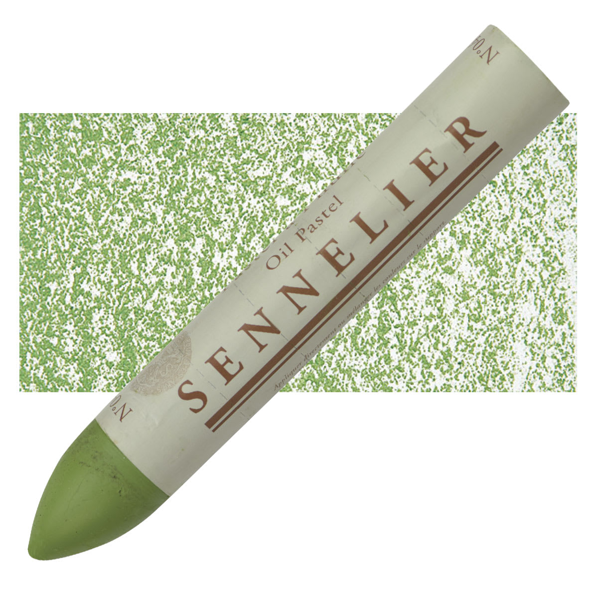 Sennelier Oil Pastel Grand - Olive Green oil pastel and swatch