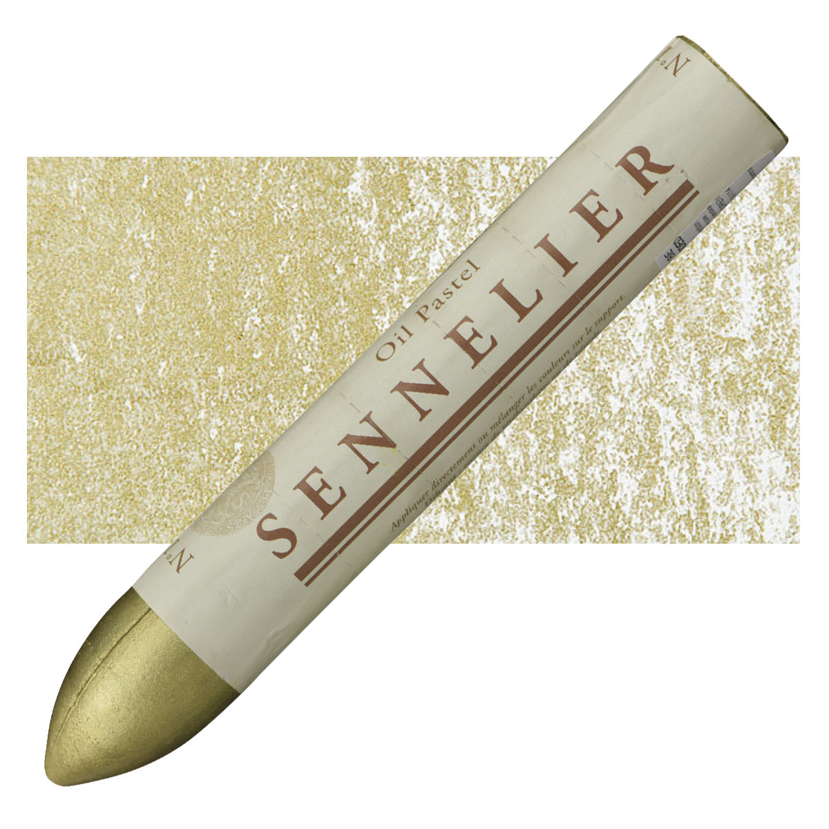 Sennelier Oil Pastel Grand - Rich Gold oil pastel and swatch