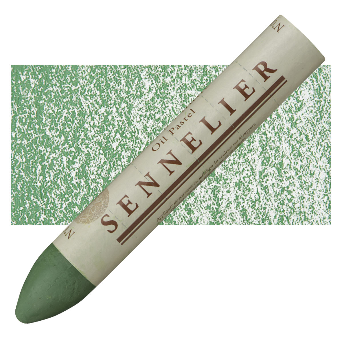 Sennelier Oil Pastel Grand - Sap Green Light oil pastel and swatch